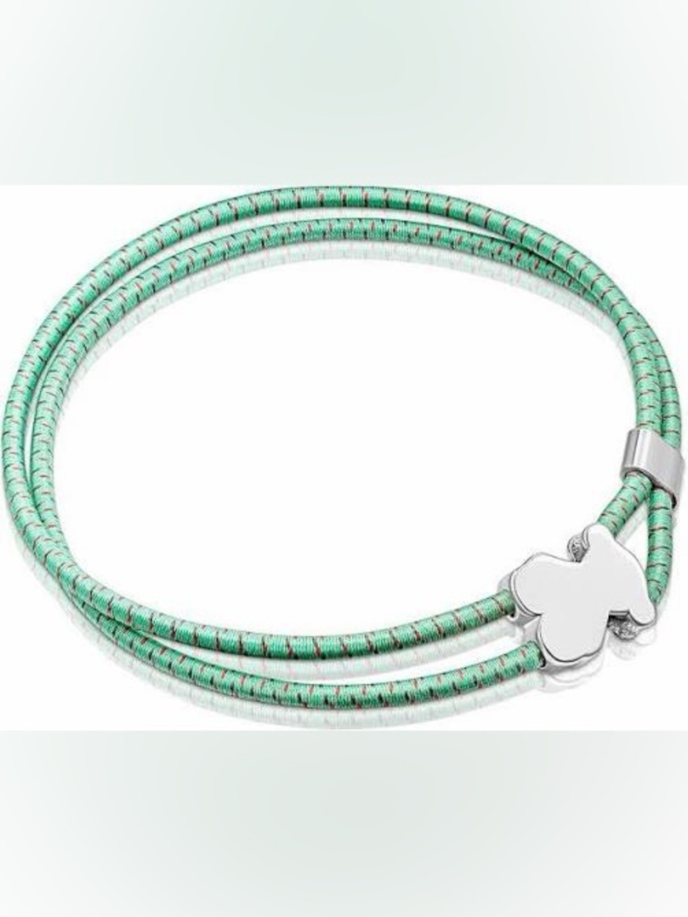 TOUS Green Double-Wrap Cord elastic Bracelet with Charm